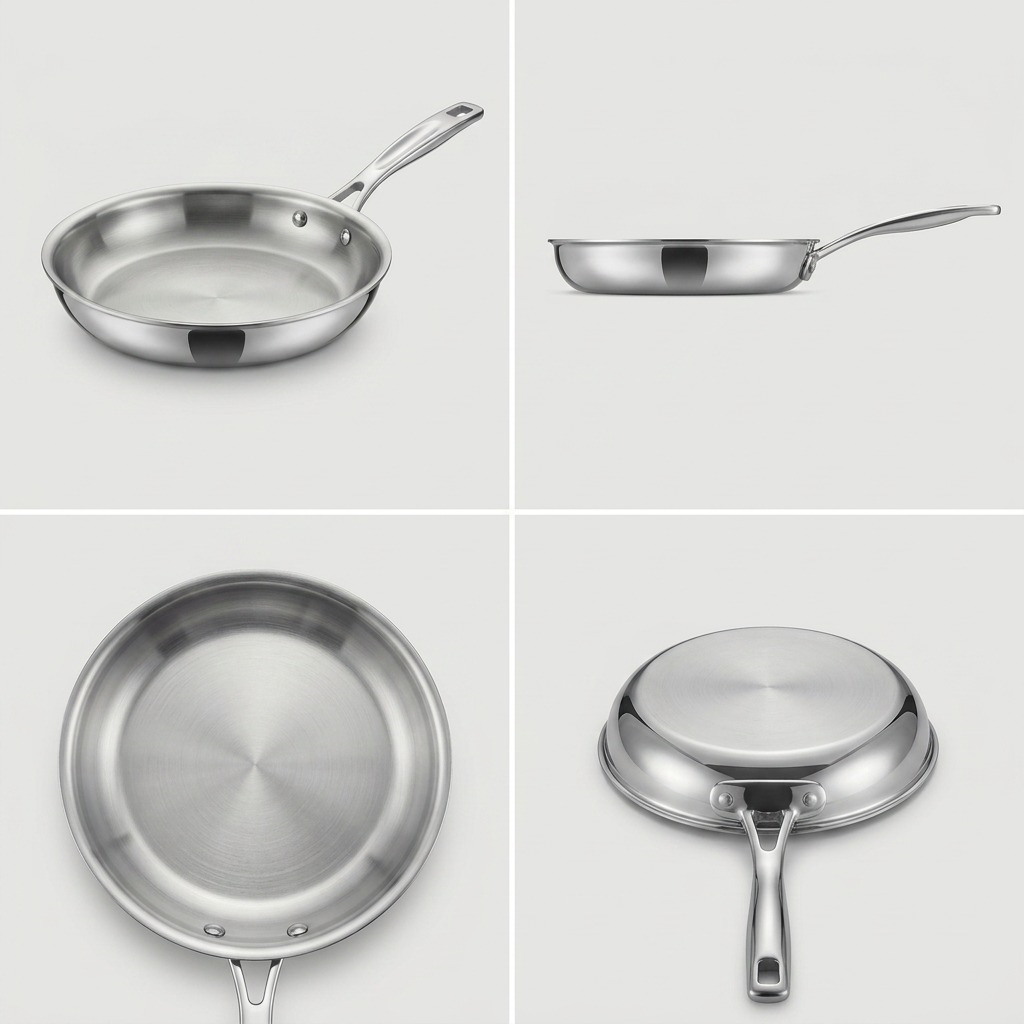 Tramontina Signature Tri-Ply Clad Stainless Steel Fry Pan 10 in. multi-angle view