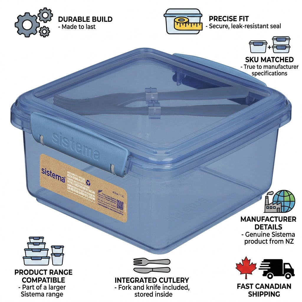 Sistema Ocean Bound Plastic Lunch Box trust and specifications infographic