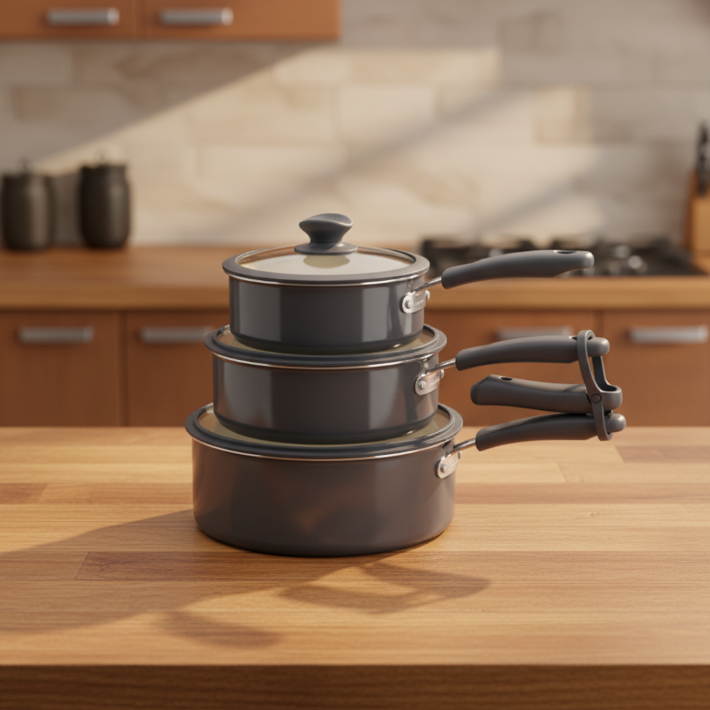 Nesting Cookware Set Dark Gray - Lifestyle Background