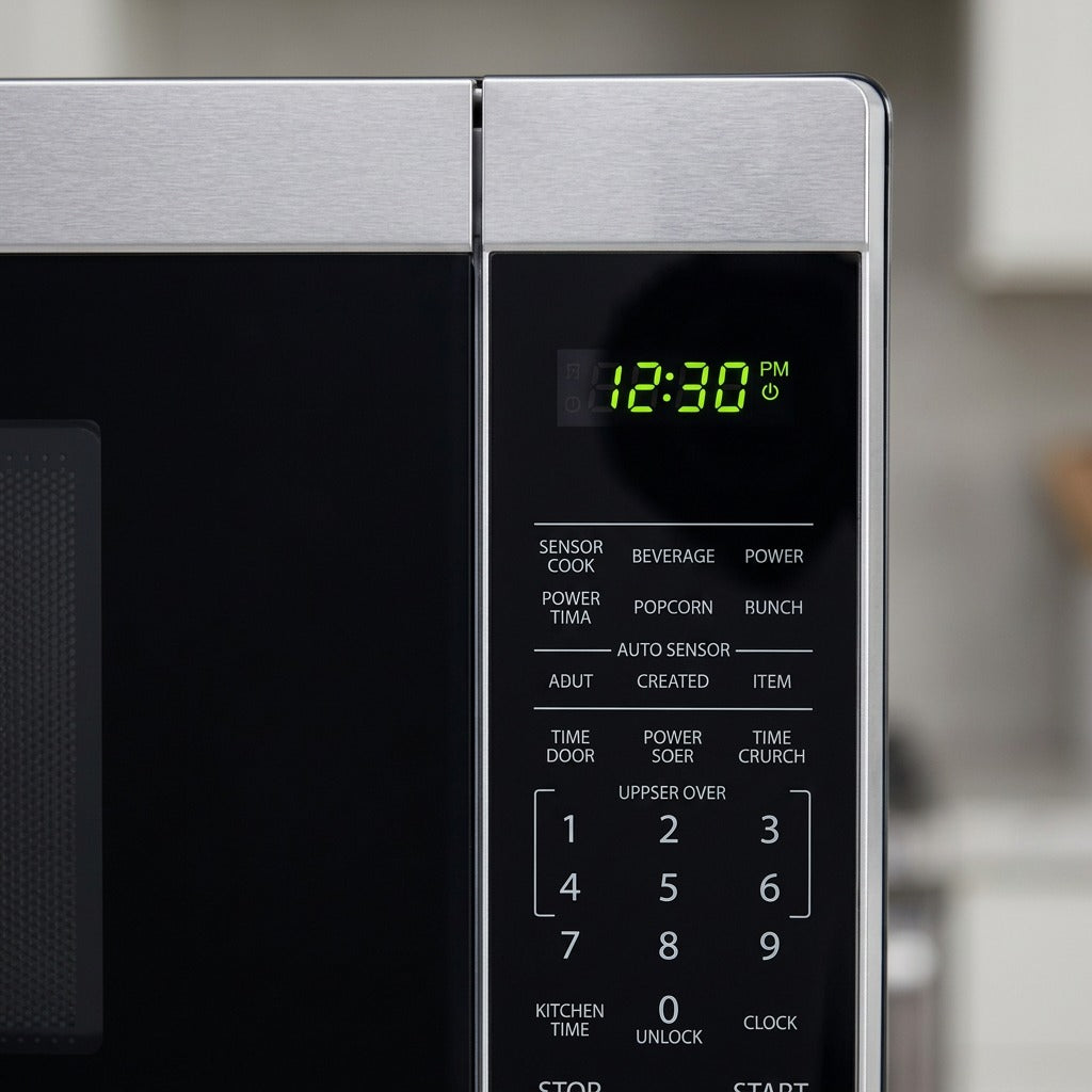 Sharp SMC1162KSC microwave stainless steel control panel close-up