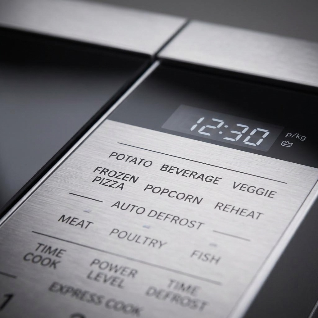 Sharp SMC0962KSC microwave stainless steel control panel close-up