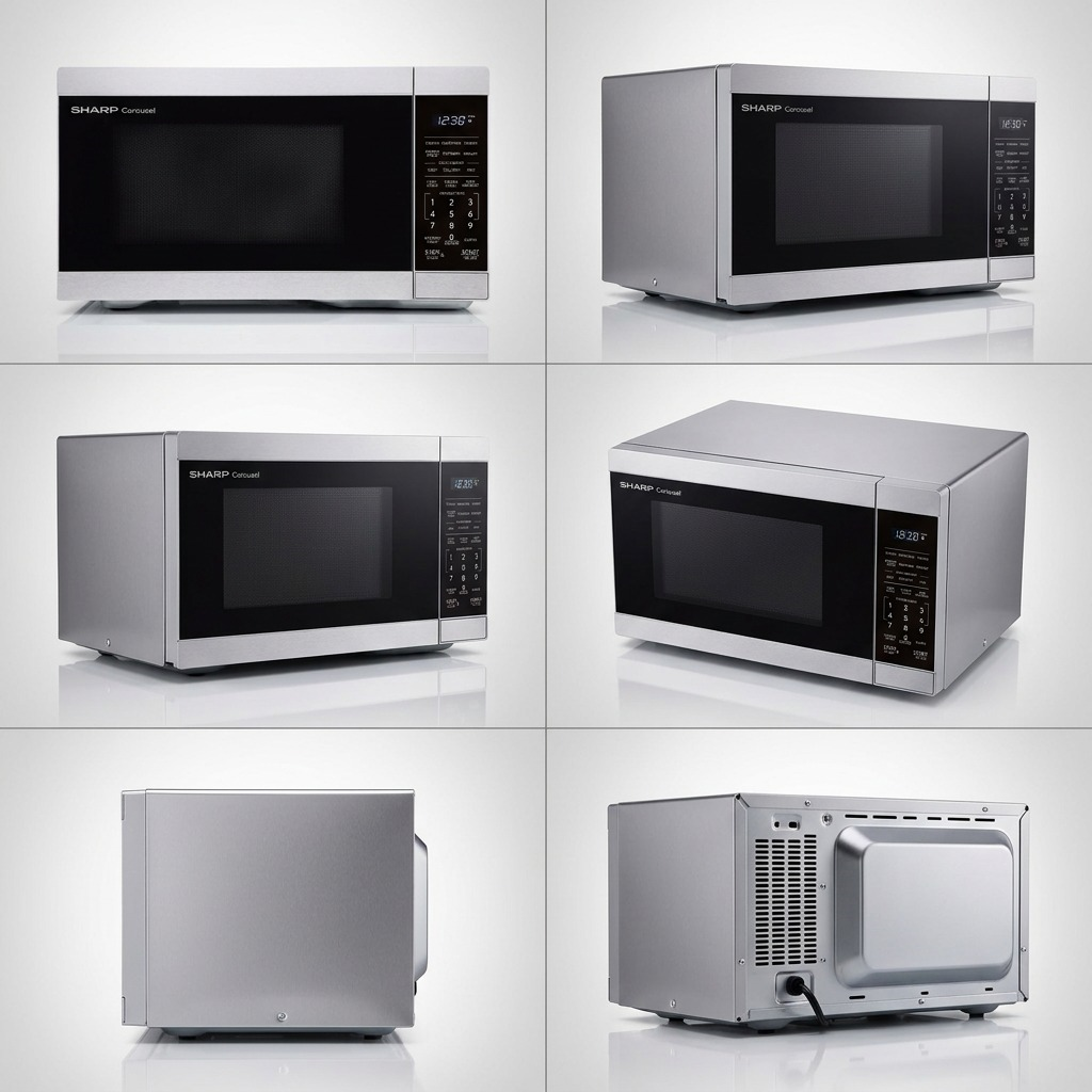 Sharp SMC0962KSC microwave shown from multiple angles