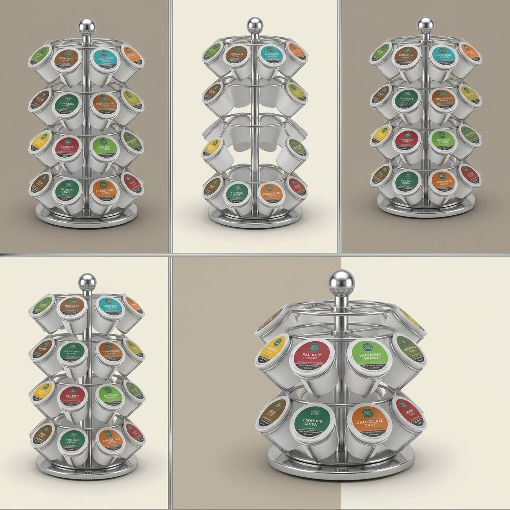 Keurig K-Cup Pod Carousel 36-Pod shown from multiple angles
