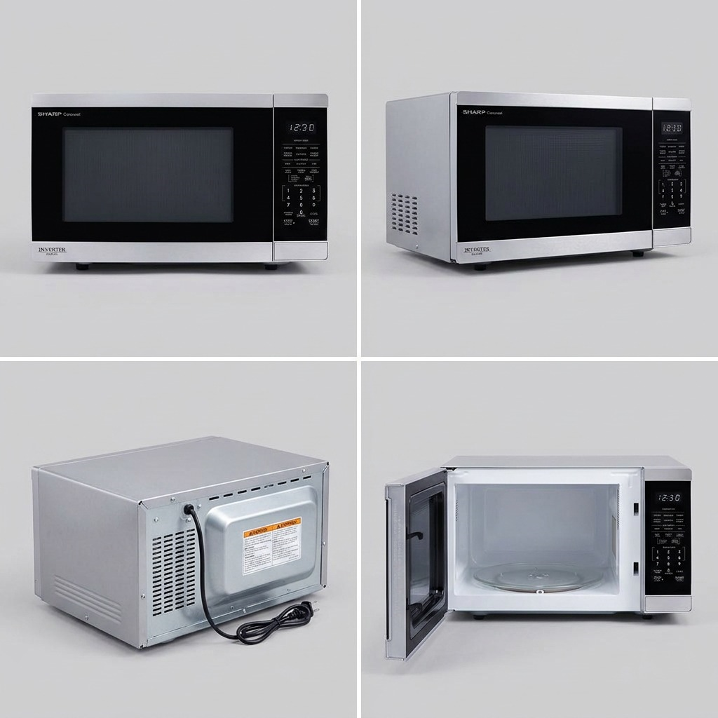 Sharp SMC1464KSC microwave shown from four angles