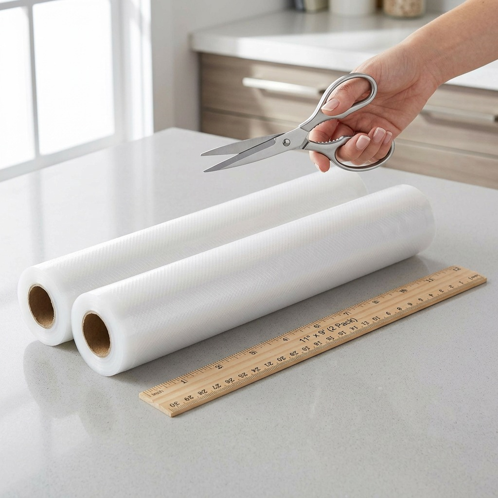 FoodSaver Vacuum Sealer Bags 11-inch rolls size reference with ruler
