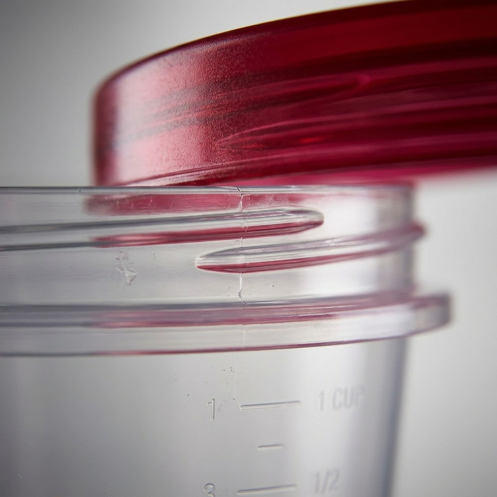 Rubbermaid TakeAlongs Twist & Seal lid interlocking threads close-up