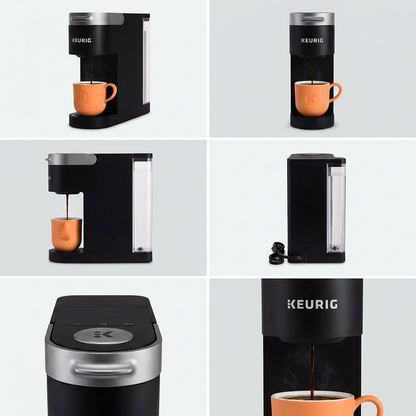 Keurig K-Slim Single-Serve Coffee Maker Black shown from multiple angles