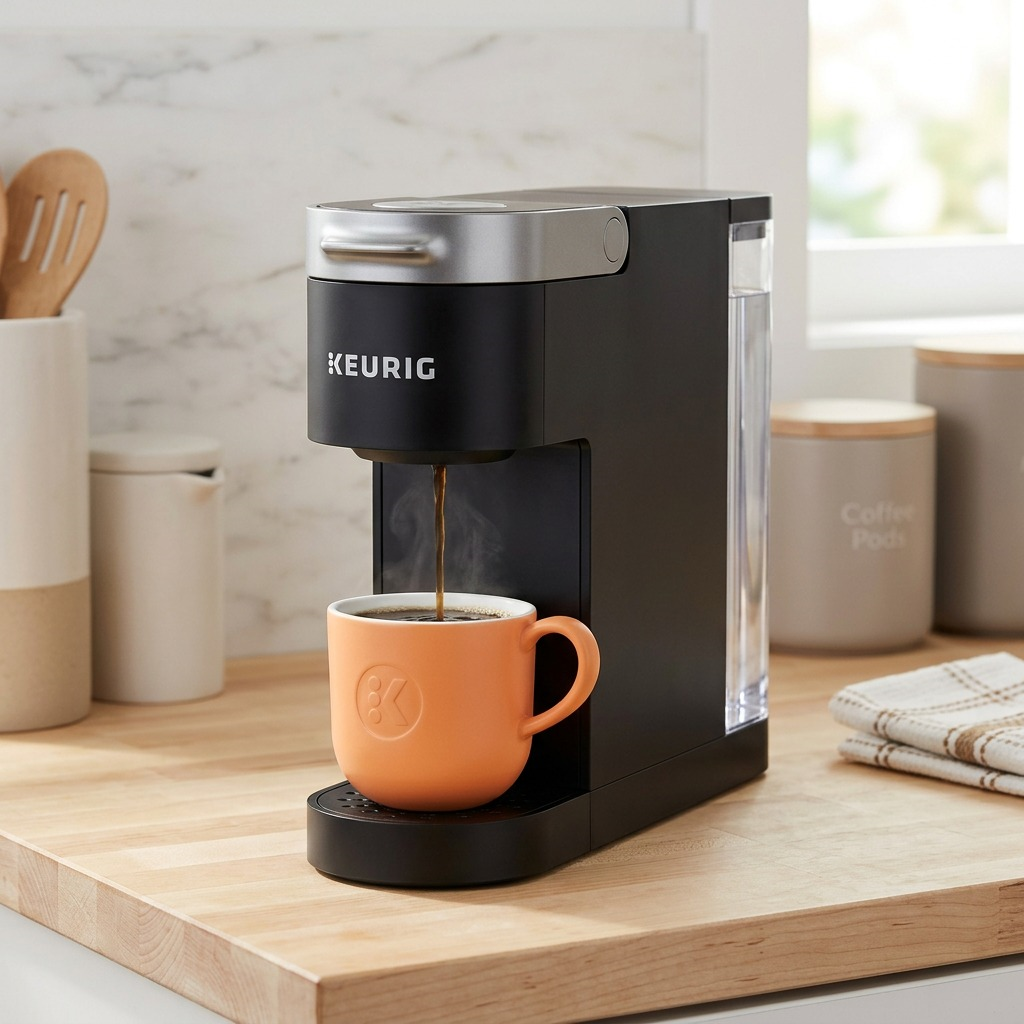 Keurig K-Slim Single-Serve Coffee Maker Black lifestyle kitchen scene