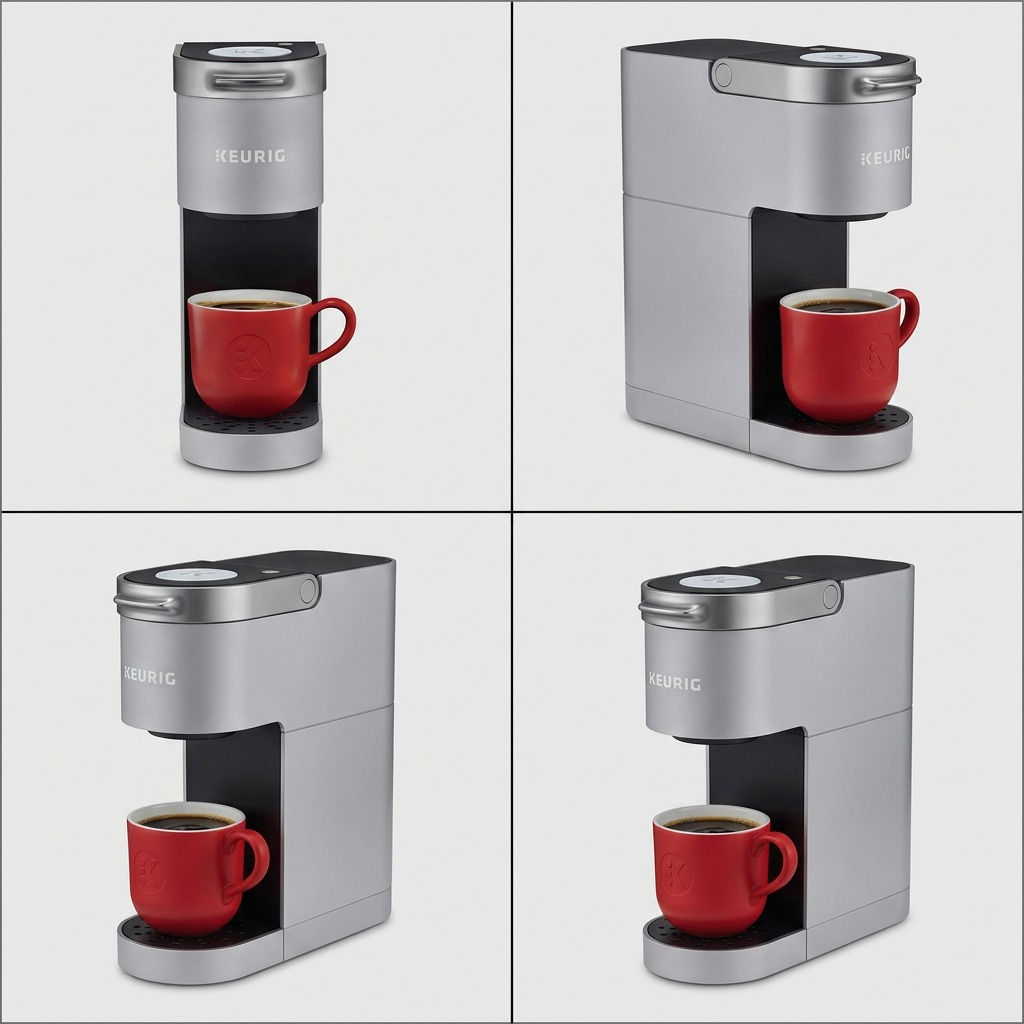 Keurig K-Suite Hospitality Coffee Maker shown from four angles