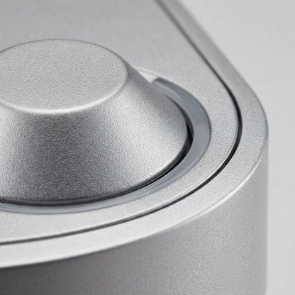 Keurig K-Suite Hospitality Coffee Maker metallic finish and button close-up