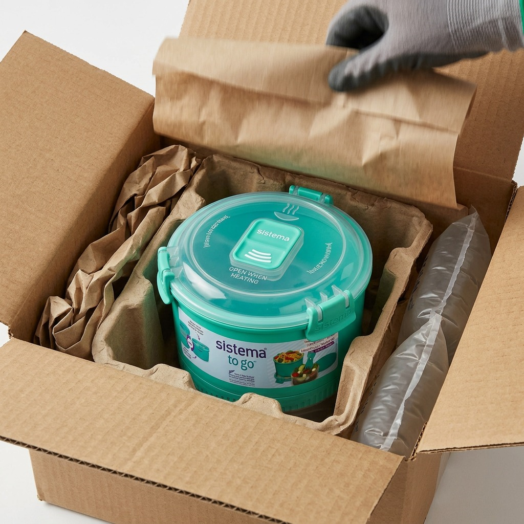 Sistema Lunch Stack To Go 965mL unboxing in cushioned corrugated box