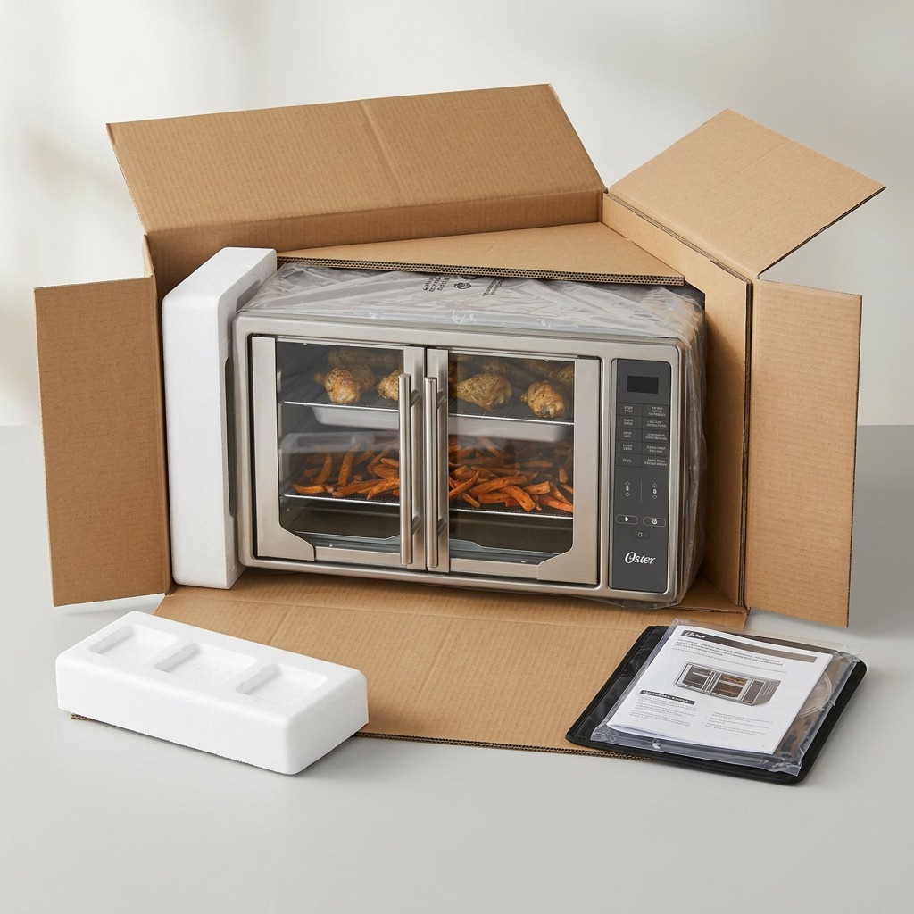 Oster Digital French Door Air Fry Oven unboxing and accessories
