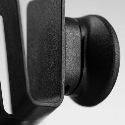 Happy Sinks Magnetic Sponge Holder black bio-composite, rear view showing magnetic mounting plate.