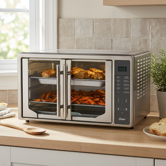 Oster Digital French Door Air Fry Countertop Oven lifestyle scene
