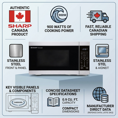 Sharp SMC0962KSC microwave trust and specifications infographic