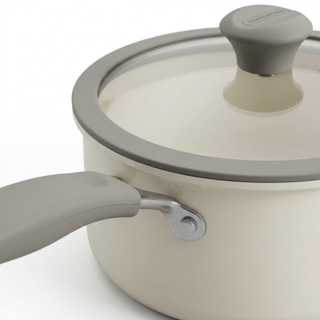 Tramontina 11-Piece Nesting Cookware Set silicone handle attachment close-up
