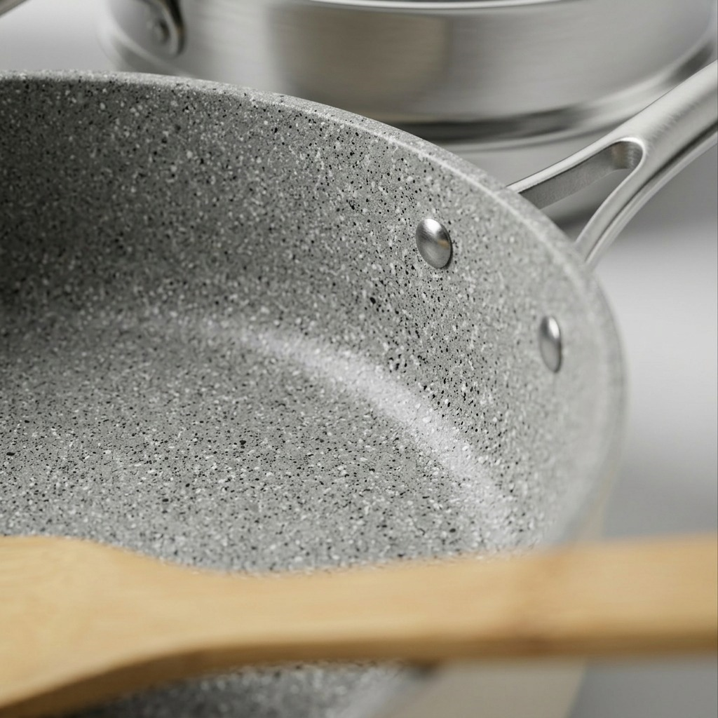 Tramontina All-In-One Plus Pan Sea Salt ceramic nonstick coating close-up
