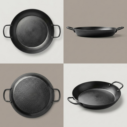Tramontina 15-Inch Carbon Steel Paella Pan multi-angle view