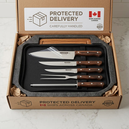 Tramontina Churrasco BBQ 8-Piece Carving Set unboxing scene
