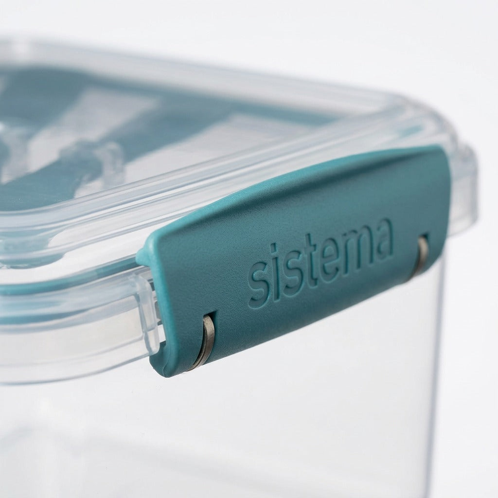 Sistema Ocean Bound Plastic Lunch Box locking clip close-up