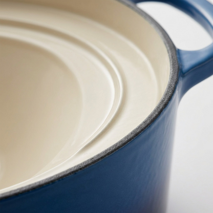 Tramontina 6.5 Qt Covered Round Dutch Oven Gradated Cobalt Blue side view