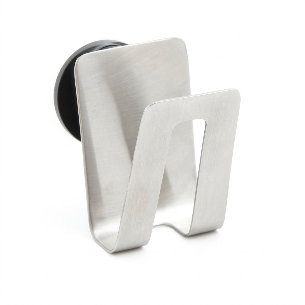 Happy Sinks Sponge Holder stainless steel magnetic front view on white

