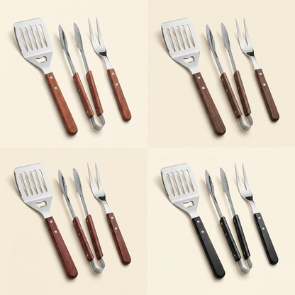 Tramontina Churrasco 3-Piece BBQ Tool Set multi-angle view
