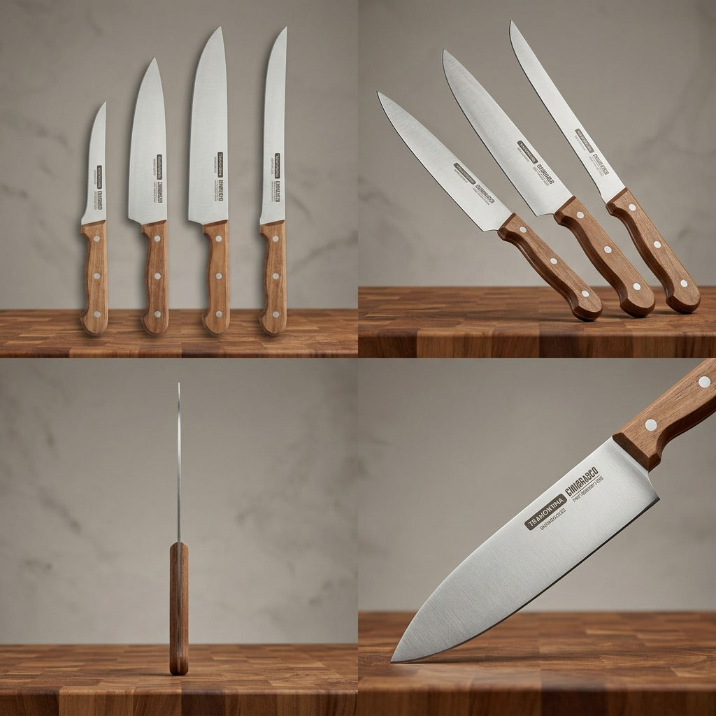 Tramontina Churrasco 4-Piece Grilling Knife Set multi-angle view
