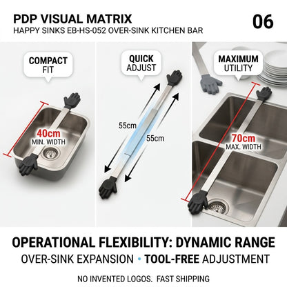 Happy Sinks Wunderbar expanding from 40cm to 70cm width demonstration
