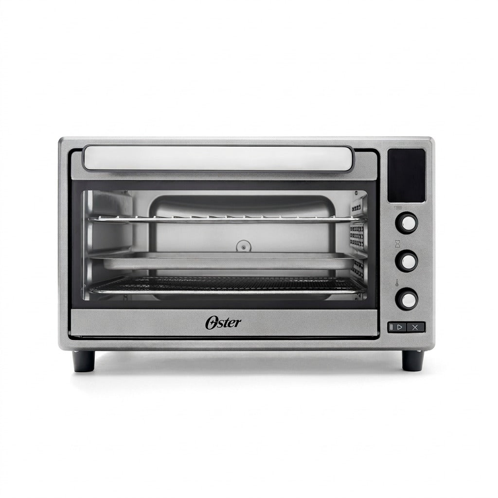 Front view of the Oster 2210052 Digital Air Fryer Toaster Oven on a white background.
