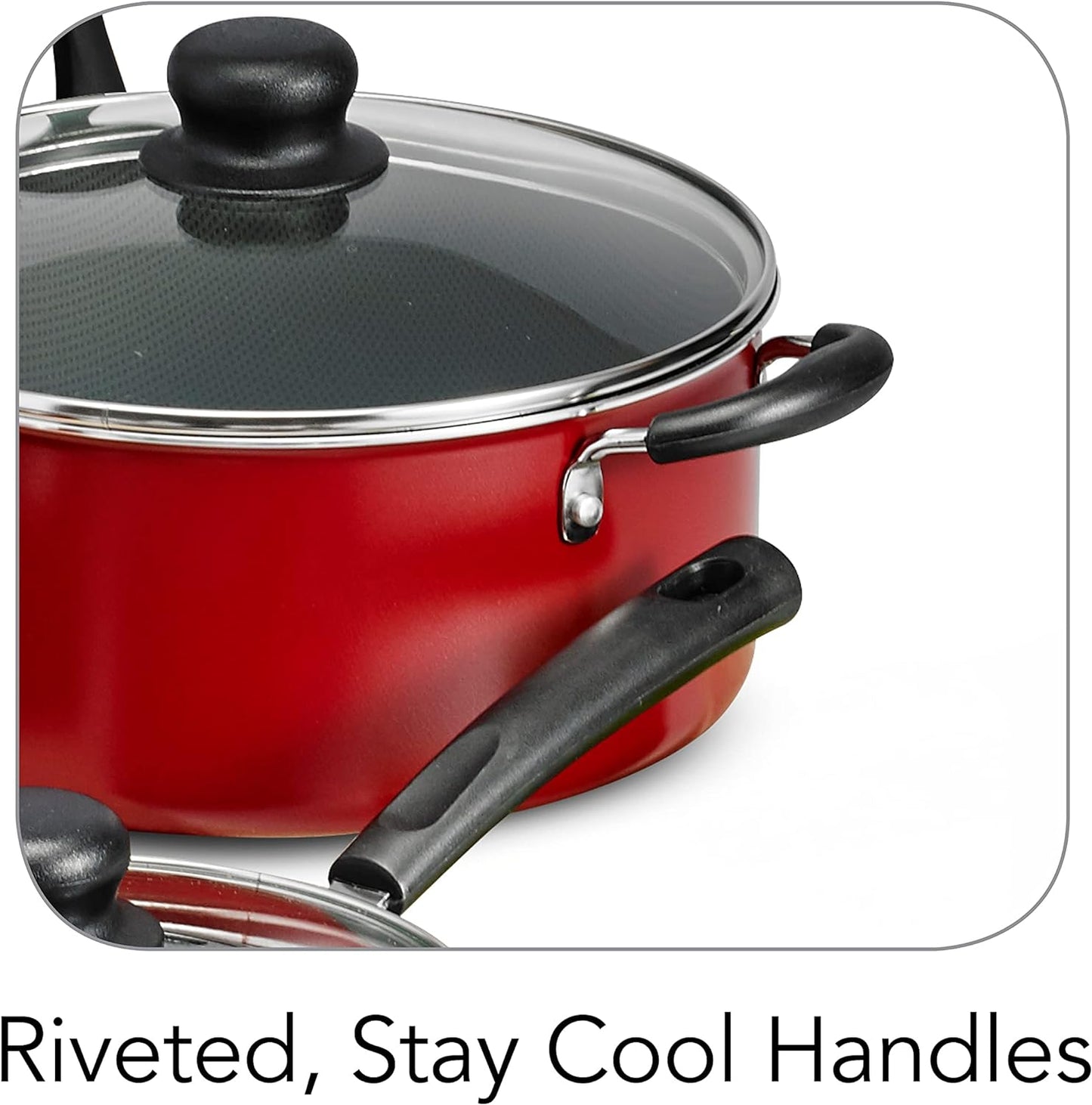 Tramontina PrimaWare 18-Piece Nonstick Cookware Set — Red