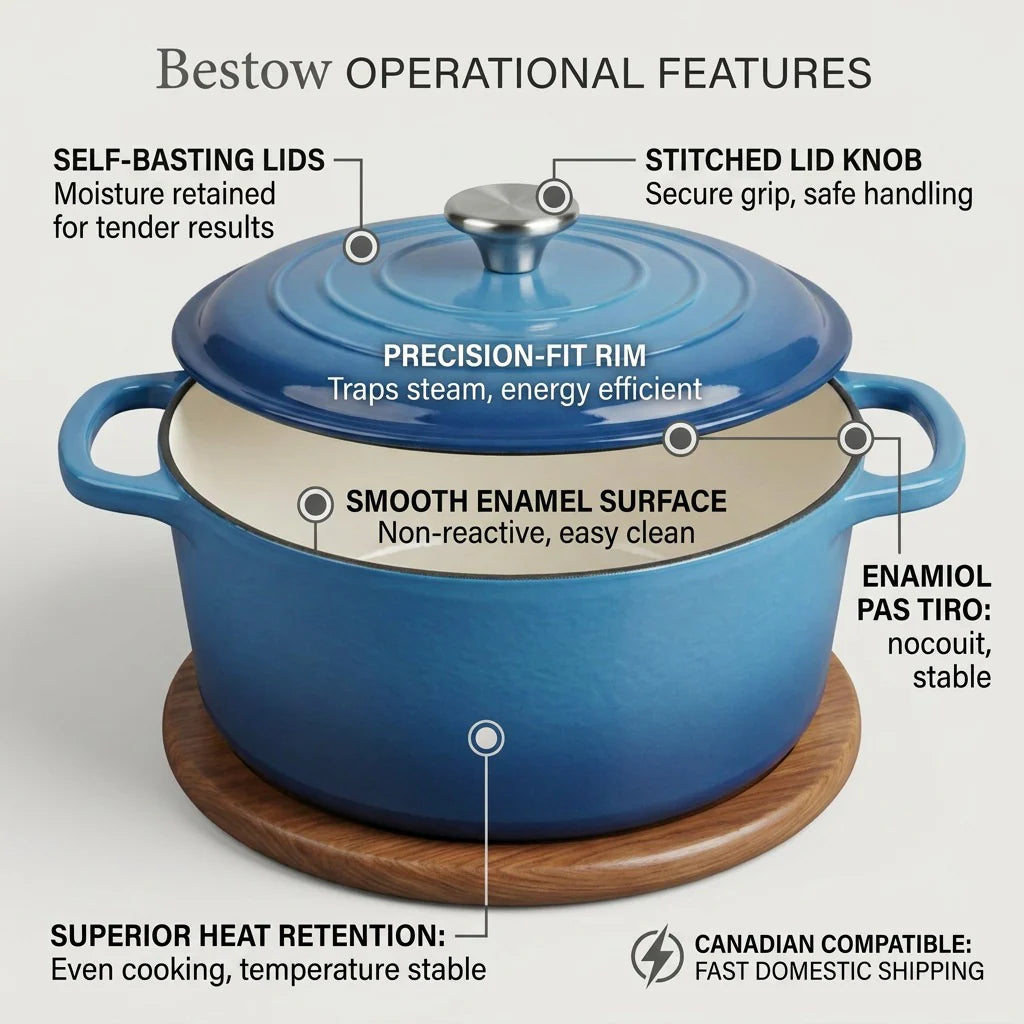 Tramontina Bestow 5.5 Qt Dutch Oven Medium Blue features callout