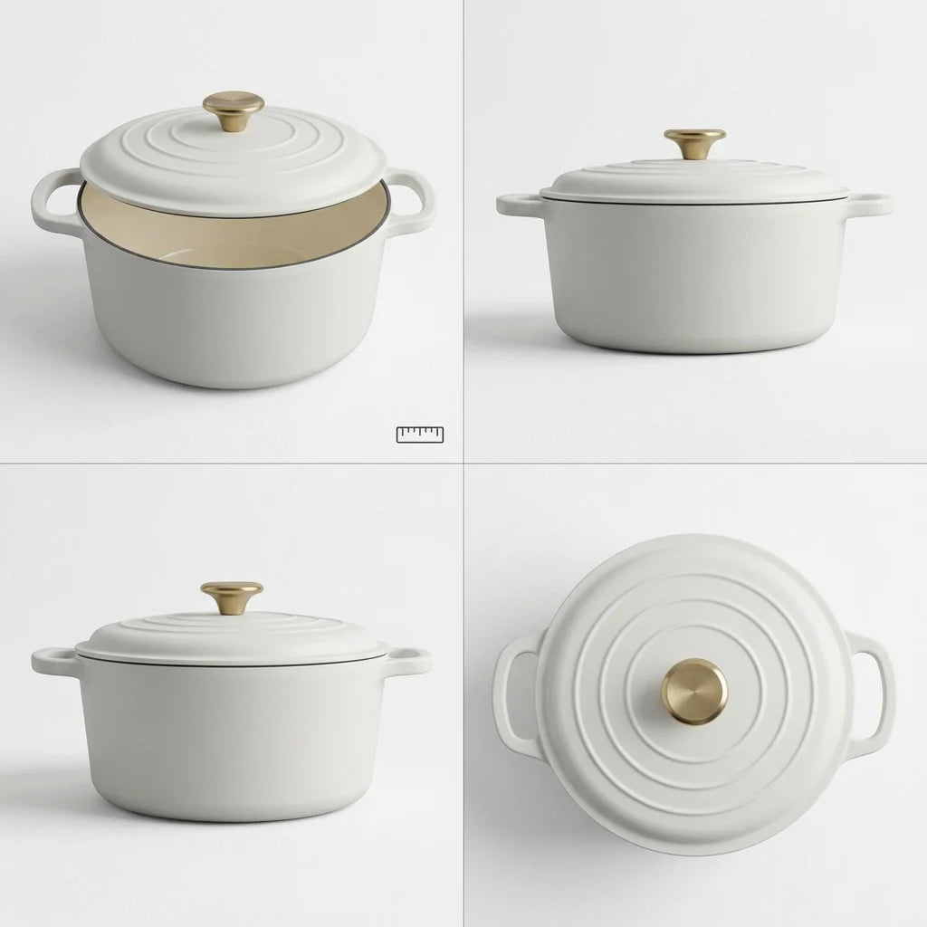 Tramontina Bestow 5.5 Qt Dutch Oven Matte White multi-angle view