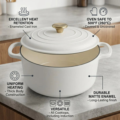 Tramontina Bestow 5.5 Qt Dutch Oven Matte White multi-angle view