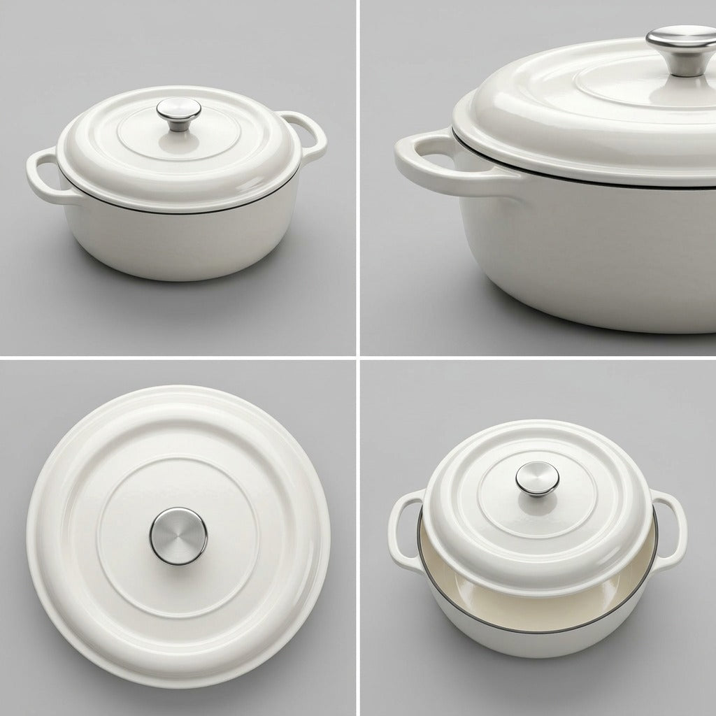 Tramontina 6.5 Qt Covered Round Dutch Oven Gradated Cobalt Blue lid detail close-up