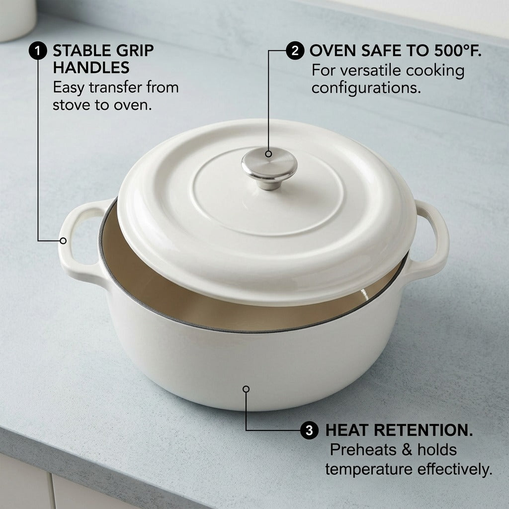 Tramontina 6.5 Qt Covered Round Dutch Oven Gradated Cobalt Blue enamel interior view
