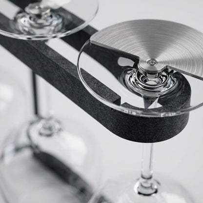 Happy Sinks Wine Glass Rack charcoal bio-composite and stainless steel hardware detail close-up